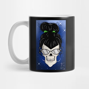 Adorable Gothic Vampire Skull With Glasses Mug